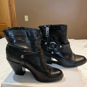 Bandalino Black Leather Ankle Boots